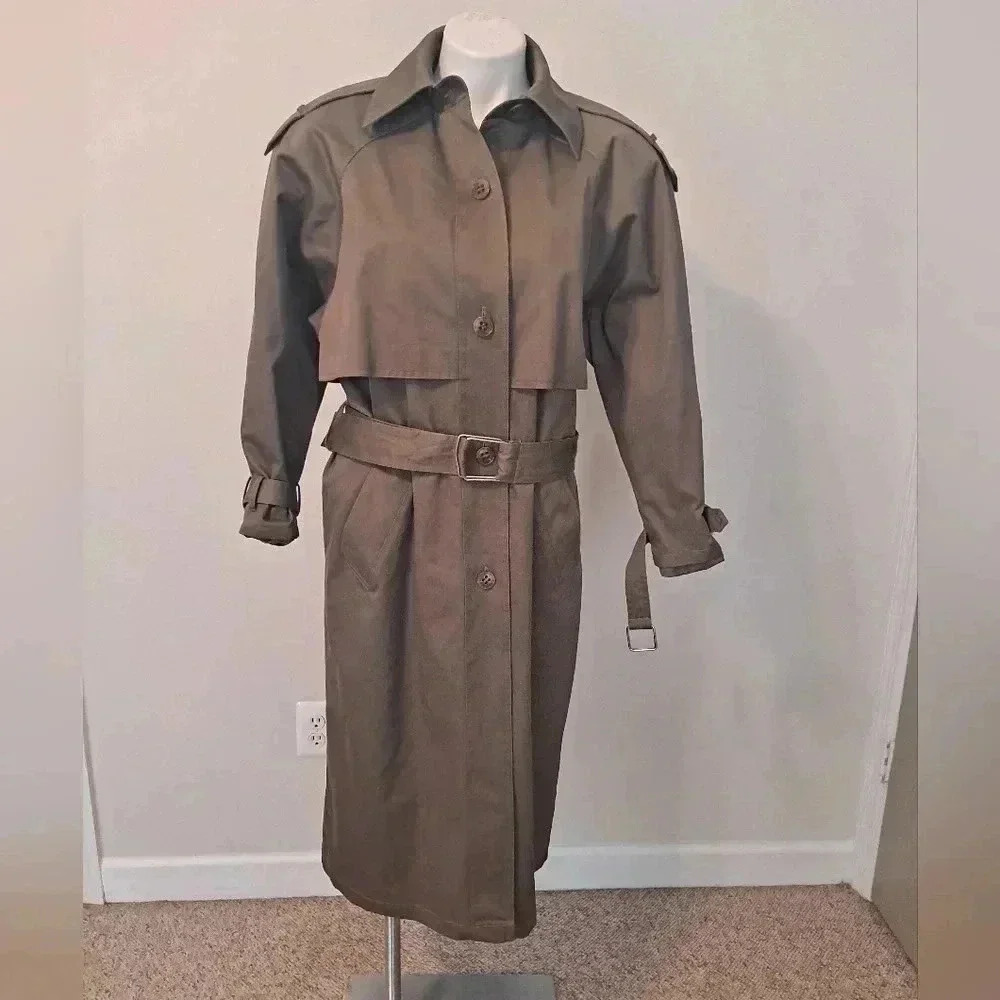 Classic Women's Taupe Trench Coat with Belt